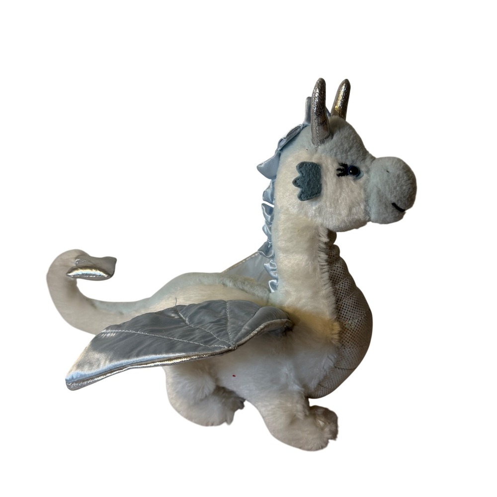 Ganz Webkinz Ice Dragon HM396 White Blue Silver Plush Mythical Toy 12 Inch